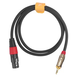 YABEDA XLR to 1/8 Cable, Unbalanced XLR Female to Mini Jack TRS Aux Microphone Audio Cable (XLR to 3.5mm) - 3 feet