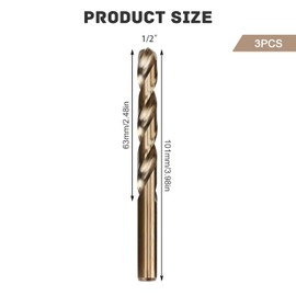Metal Drill Bit Set Polished Cobalt Made of HSS Cobalt - 3-Piece 6.5 mm Diameter 5 mm HSS Drill Bit Set, for Stainless Steel and Metal
