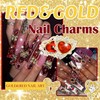 66PCS Gold Nail Charms Bulk Luxury Red and Gold Charms