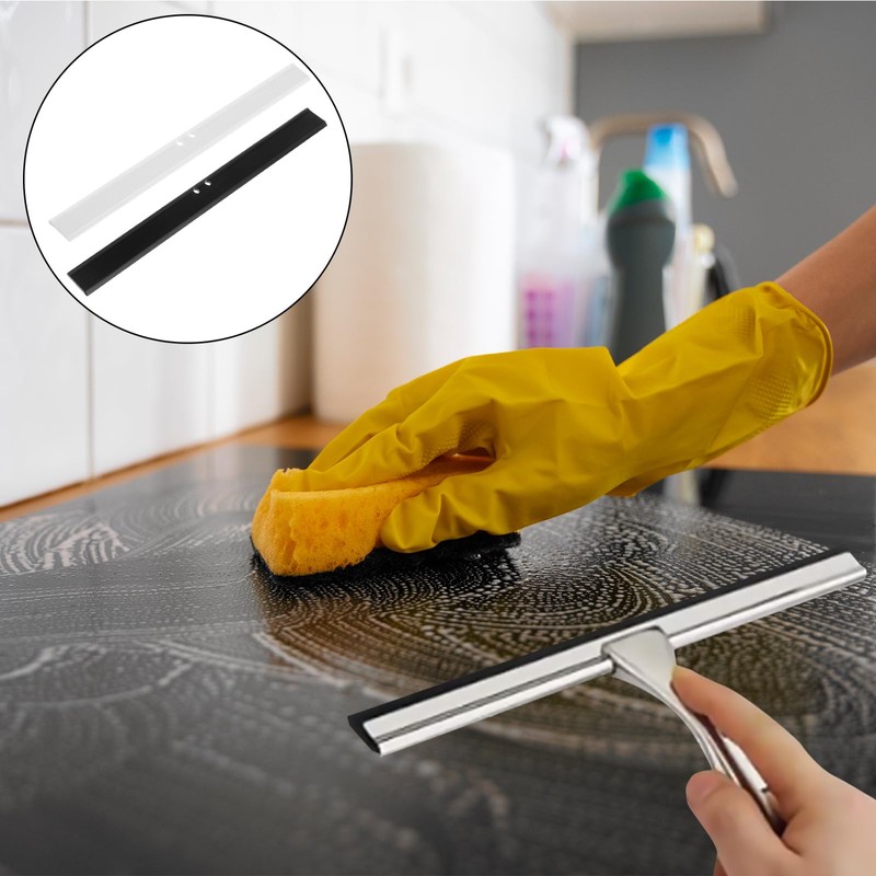 Amabro Pack of 4 Replacement Rubber Squeegee Lips, 26 cm,