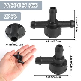 2 Pcs Car Windshield Windscreen Washer Jets Fit for Volvo XC90 C30 C70 S40 S60 S70 S80 V50 V70 XC60 XC70 Washer Check Valve 31391513 9178897 Way (L) 3 Way (T) Connectors Abs Replacement Parts