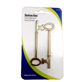 Package of 2 Skeleton Keys. 1 Notch & 1 No-Notch. New