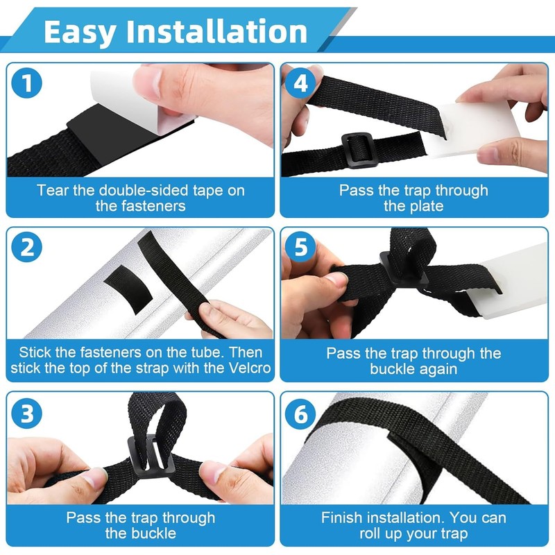 Retaining Straps, Set of 8 Fastening Straps and Clips, Accessories