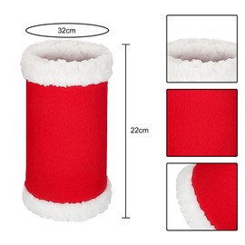 MFUOE 4Pieces Christmas Horse Leg Wraps Red Plush Horse Christmas Costume Professional Equestrian Horse Leg Polo Wrap for Winter Keep Legs Clean