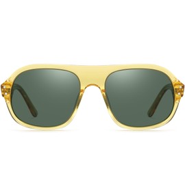 DUCO Retro Aviator Sunglasses for Women Men Polarized Sunglasses UV400 Protection Pilot Sun Glasses Acetate Frame DC2386