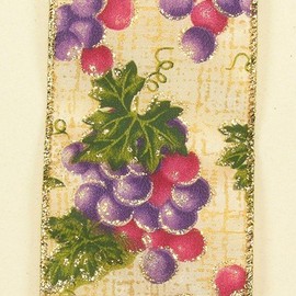 Purple and Green Grapes Theme Wired Craft Ribbon 2.5" x 40 Yards
