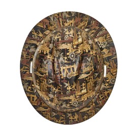 MSA 10204783 Hydro Dip V-Gard Full-Brim Hard Hat With Fas-Trac III Ratchet Suspension | Polyethylene Shell, Self Adjusting Crown Straps - Standard Size in Oilfield Camo