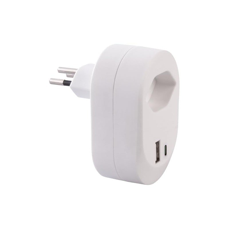 revolt USB Charger Socket: 2-in-1 Socket with 230 V Output,