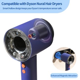 chochoyah Dyson Hair Dryer Holder Wall Mount, Dyson Blow Dryer Holder for Dyson Attachments, Durable Aluminum Alloy Hair Dryer Wall Mount Hanger for Dyson Attachments Design for Bathroom Black