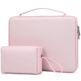 HYZUO 13.3-14 Inch Hard Shell Laptop Sleeve Case for MacBook Pro 14 M4/M3/M2/M1, MacBook Pro/Air 13, XPS 13, 13.8"-13.5" Surface Laptop, HP Spectre X360 13/14, Pale Pink