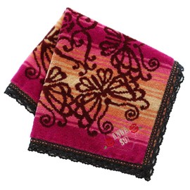[ANNA SUI] Anna Sui 109307-0011-03 Large Lace Towel Handkerchief (Approx. 11.8 inches (30 cm) Gradation (Red) Women's Towel Hand Towel Approx. 11.8 inches (30 cm)