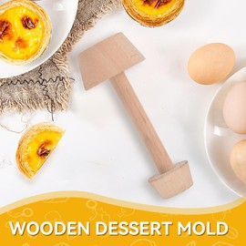 2pcs Wooden Tart Tamper, Double Headed Mini Tart Pans Tamper Tool Pastry Cutter Tool Mini Muffin Pan Pastry Pusher Egg Tart Molds for Cheesecakes, Pasta and Dessert Baking