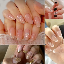 8 Sheets Colorful Bow Nail Art Stickers 3D Self-Adhesive Black White Gold Silver Mini Bow Nail Decals Cute Bow-Knot Stickers for Nails Stickers Bow Nail Decor for Women Girls DIY Manicure Accessories