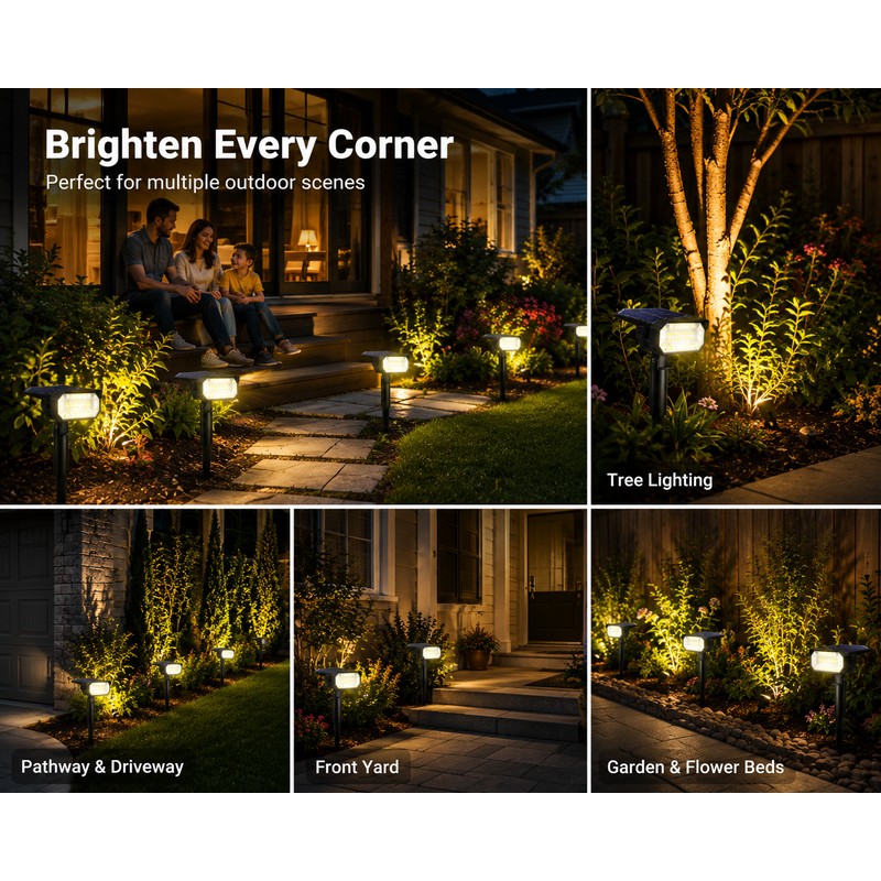 7 LED Solar Garden Lights Outdoor Waterproof Landscape Yard Pathway