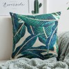 ISIYINER Cushion Cover Cotton Linen Cushion Cover Tropical Plants Leaves