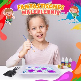 Hapikids Craft Set Marbling Paint for Children, Craft Set Children from 6 Years Gift Girls 5-12 Years Toy from 6-12 Years Girls Gifts 6-11 Years Crafts Girls 8 Years Christmas Gifts