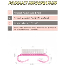 luvilly4 Pack Handle Grip Nail Brush, Nail Brush for Cleaning Fingernails, Pedicure Brushes for Toes and Nails Men Women（2Blue+2Green）