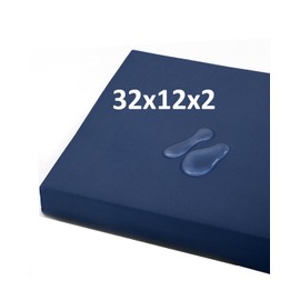 Navenwelle 32x12x2 Outdoor Bench Cushion, Strengthen Waterproof Seat Cushions, High-Density Bench Pad with Anti-Slip Bottom, Outdoor Cushion for Patio Garden Swing Furniture - Midnight Blue