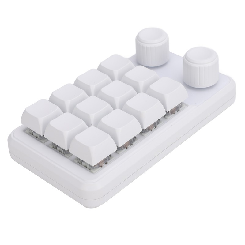 12 Keys Small Keyboard with Dual Knobs and RGB Light