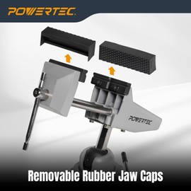 POWERTEC Vacuum Base Vise, 2-3/4 Inch Jaw Portable Table Suction Clamp with 360° Swivel Head for DIY Projects, Woodworking, Model Building, Soldering, and Crafts (71016V)