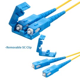 SpeedyFiberTX 1-Pack 70 Meter LC/U to SC/U Fiber Patch Cable, Corning SMF-28 Singlemode 9/125um Ultra Optical Fiber, OS1/OS2 Compatible, Duplex Yellow Riser OFNR Cable Jacket