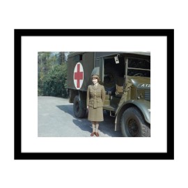 Queen Elizabeth II photo 8x10 print in military uniform WWII service England UK