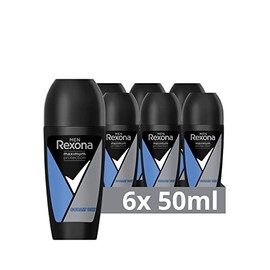 Rexona Men Maximum Protection Deo Roll-On Cobalt Dry Anti-Transpirant mit Schutz vor starkem Schwitzen und Körpergeruch 50 ml 6 Stück