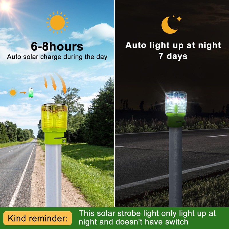 Aolyty Solar Strobe Warning Light 360 Degree Super Bright Waterproof