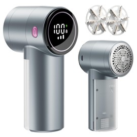 Fabric Shaver, Rechargeable Lint Shaver with Digital Display, 3-Speeds Sweater Shaver with 6-Leaf Blades, Electric Portable Lint Remover to Remove Pilling for Clothes, Furniture, Couch, Blanket