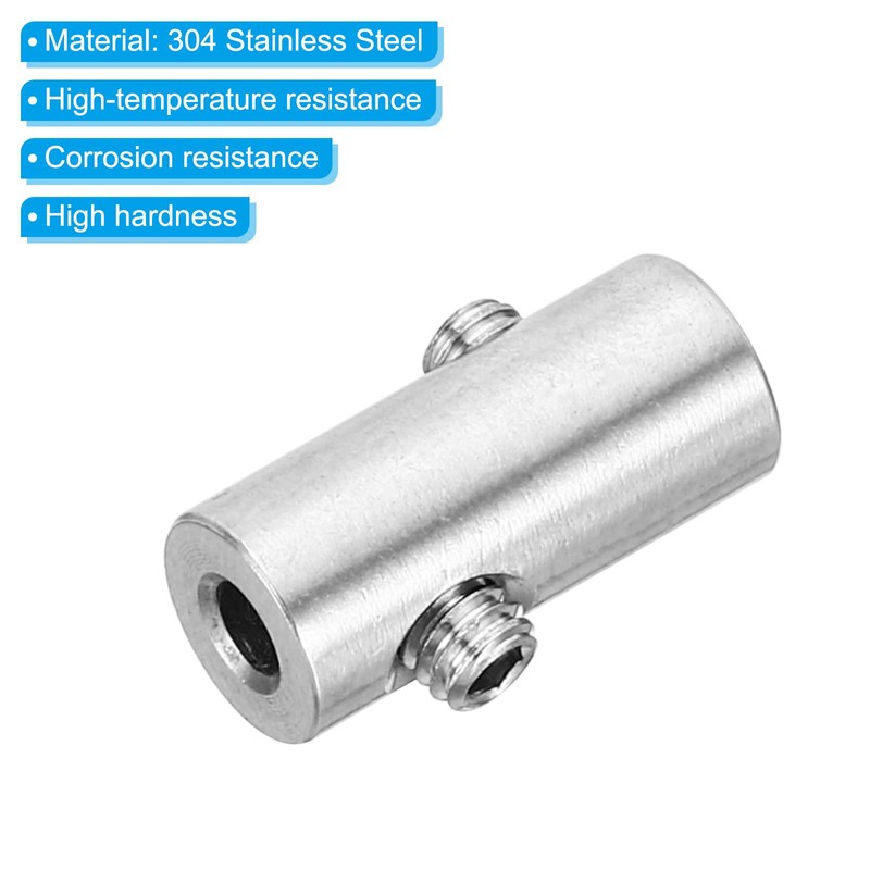 PATIKIL 2pcs 3mm Hole Wire Rope Clip Set 304 Stainless