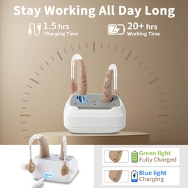 HIBRIQ Sound Device for Senior, Rechargeable Sound Device with Noise Cancelling and Volume Adjustable, Hearing Device with Portable Charging Base