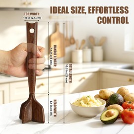 Wooden Meat Chopper, Meat Masher Wood Smasher Kitchen Tool for Ground Beef