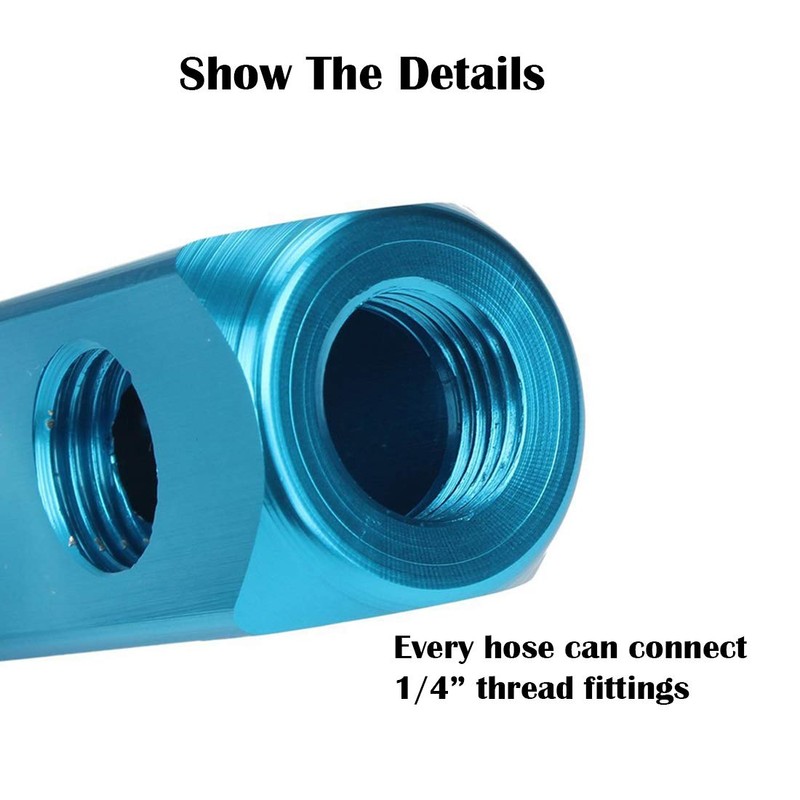 Beduan 1/4" 2 Way 5 Port Aluminum Air Hose Inline