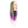 Green Purple Gradient Wig Hair Mannequin Head Hairdressing Styling Training