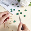 LiQunSweet 100 Pcs Enamel Green Leaf Clover Charms LightGold Shamrock