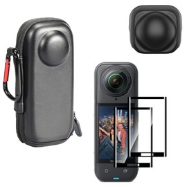 Natbok Carrying Case for Insta360 X5/ X4 Accessories，Compatible with 2 Pack Screen Protector + Original Lens Cap,Travel Storage Bag Protective Hard Shell Box Anti-Scratch Bag Action Camera Kit