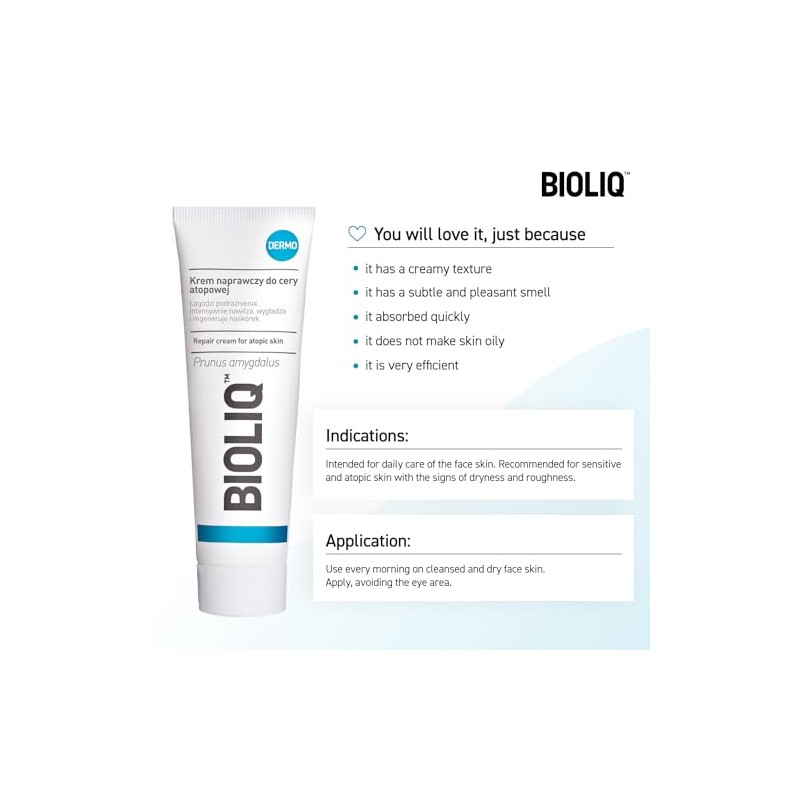 BIOLIQ Dermo - Crema reparadora para piel atópica, 50 ml