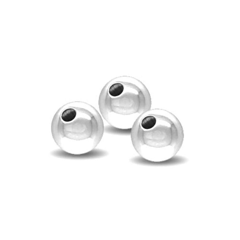 Adabele 10 abalorio espaciadoras redondas de plata de ley, sin