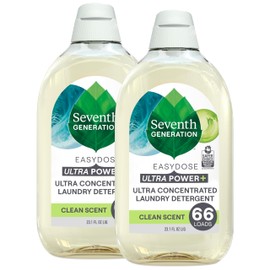 Seventh Generation Seventh Generation Laundry Detergent Ultra Concentrated Clean Scent oz 2 Pack 132 Loads, Clear, Power Plus, 23.1 Ounce