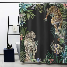 Obal Shower Curtain, Bathroom Curtain - Washable, Waterproof, Anti-Mildew Polyester Fabric - Heavily Decorated - Includes Curtain Hooks - 180 x 180 cm