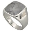 Solid signet ring made of 925 silver with special howlite,