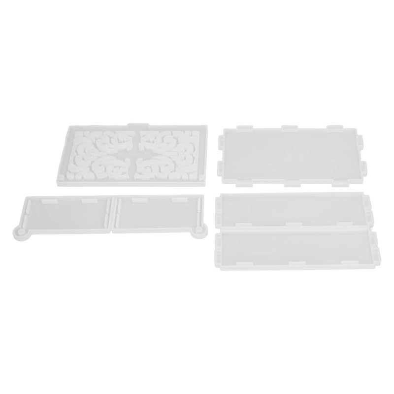 4pcs Storage Box Resin Mold DIY Production Patterned Hollow Flip