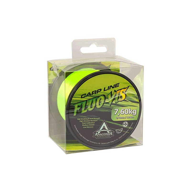 Anaconda Unisex - Adult Fluovis Green Carp Line 1,200m/0.28mm