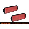 BISOMO 2 x Reflector, Rear Reflector, Side Reflector, Rectangular, Red,