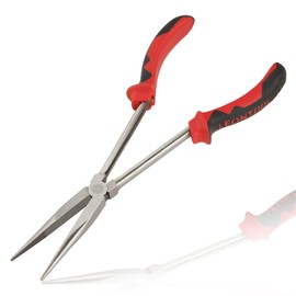 LEONTOOL Radio Pliers, Long Point, Long Reach, Straight, Long Type, Jagged, Straight Pinch Tool, Extra Long, Nose Pliers, Mechanic Equipment, Hand Tool, Slim Tool, Anti-slip Handle, Convenient Wiring, DIY, Car, Motorcycle, Equipment, Maintenance, Precisi
