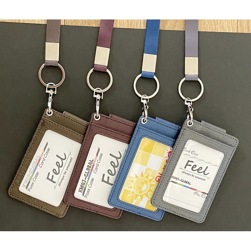 [Feel] Commuter Pass Case with Strap, Compatible with 3 Cards,