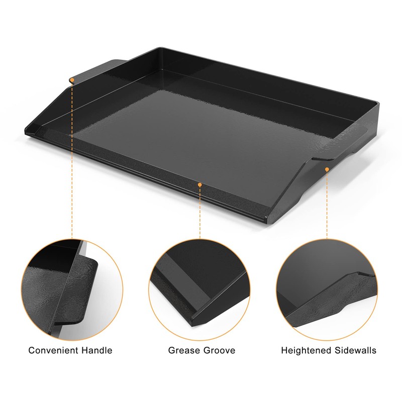 Onlyfire Universal Enamelled Cast Iron Cooking Griddle, Nonstick Coating Griddle
