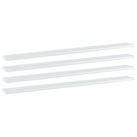 vidaXL Floating Shelves 4 Pcs, Wall Shelving with Invisible Mounting System, Display Shelf, Wall Shelf Unit, Modern, High Gloss White Engineered Wood