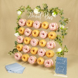 Donut Wall Display Stand - Acrylic Donut Stand Holds 50 Donuts | XL Donut Board Display | Large Donut Wall Stand for Party & Wedding Decor | Donut Holder Stand Party Dessert Display Stands