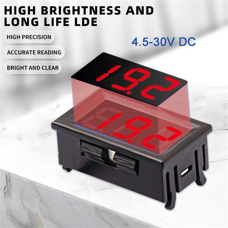 Greluma Pack of 2 DC 4.5V-30V Digital Voltage Display, 0.56